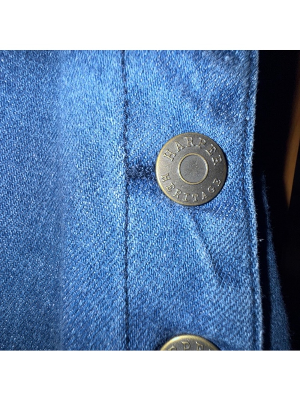 Harper Heritage size M denim mini skirt with 4 side button closure - Picture 4 of 7